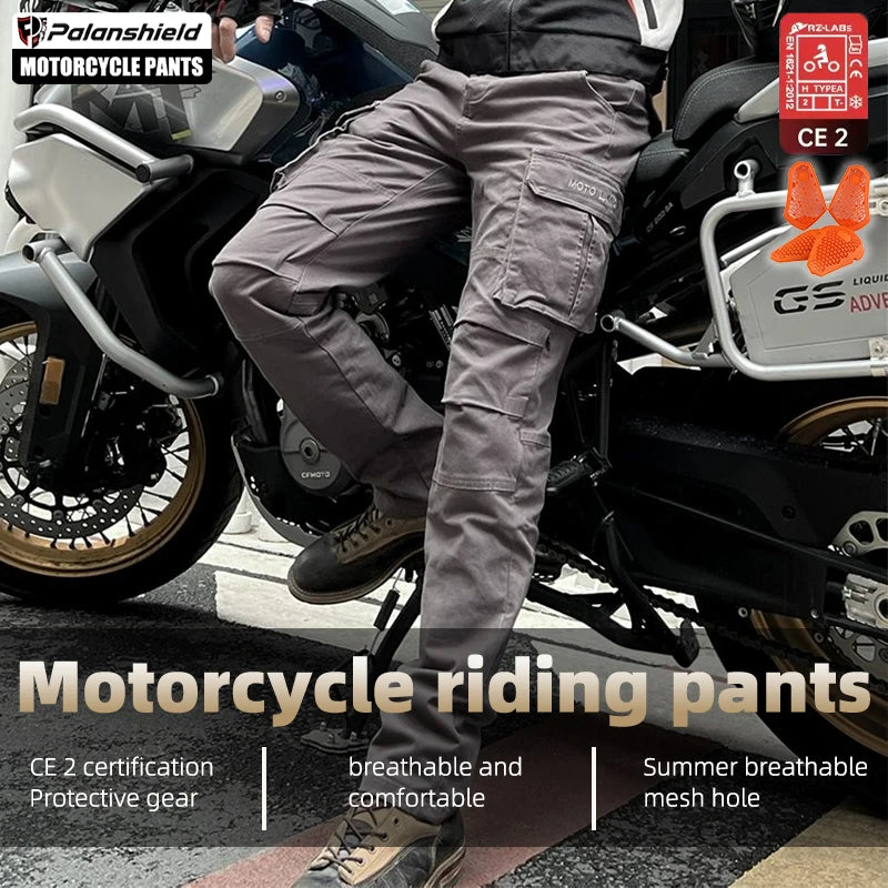 Motorcycle Riding Pants - Anti-Fall Anti-Tear with Detachable Armor, Retro Off-Road All-Season