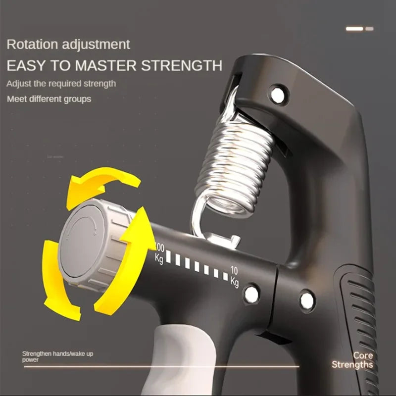Adjustable Hand Grip Strengthener 10–100kg (22–220 lb) Wrist Expander Finger Exerciser for Forearm, Wrist & Finger Strength