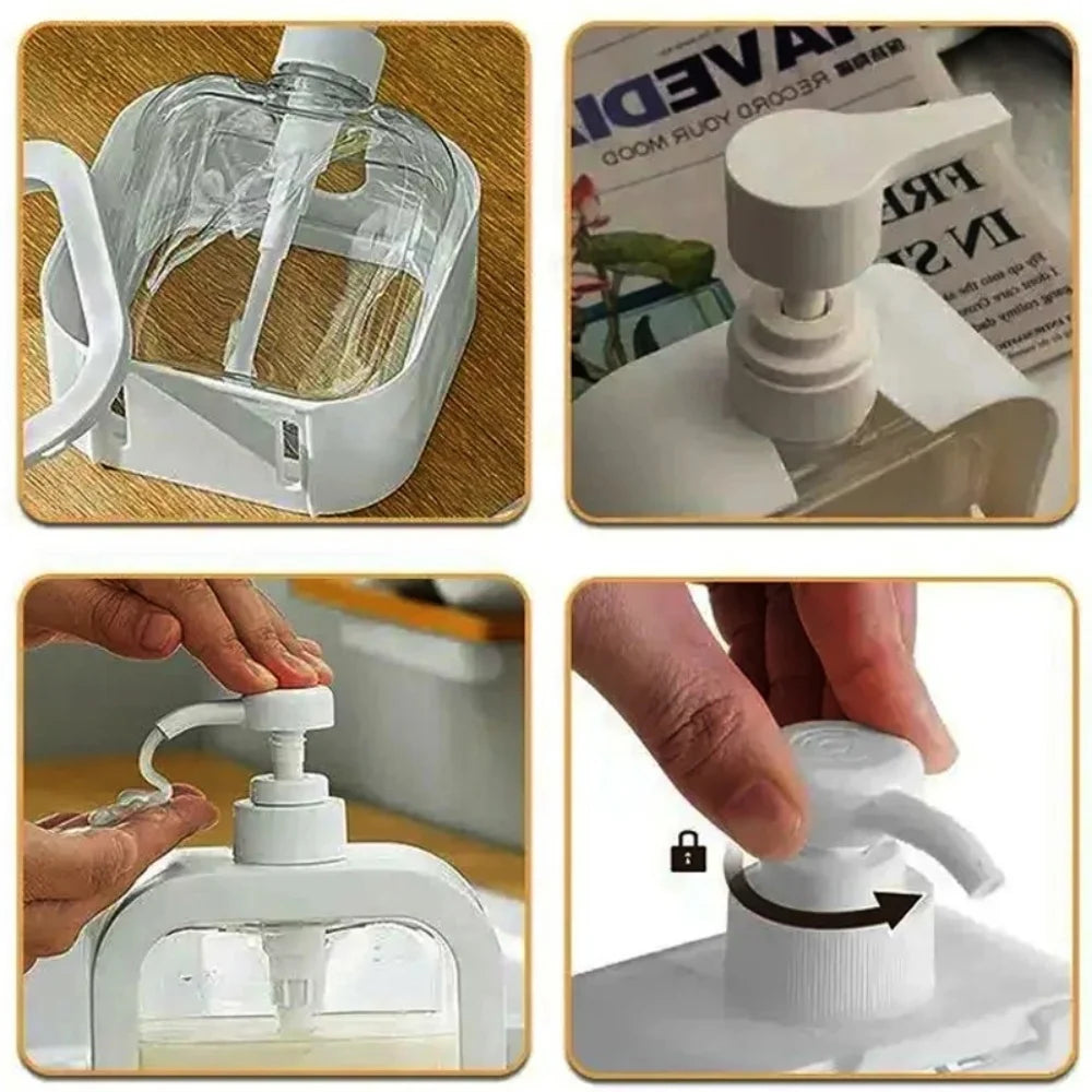 Transparent Pump Soap Dispenser Bottle 300ml/500ml (10oz/17oz) Refillable for Liquid Soap, Shampoo, Shower Gel, Dish & Laundry