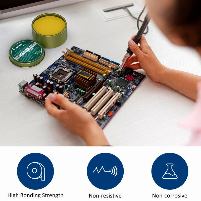 Lead-Free Solder Paste Rosin Flux 10g / 30g / 100g - No-Clean Soldering Paste for PCB & Electronics Repair