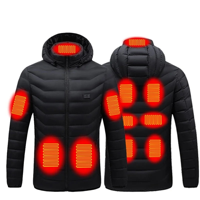 USB Heated Jacket - 11-Zone Rechargeable Electric Winter Coat for Men & Women, Thermal Outdoor Heating Jacket