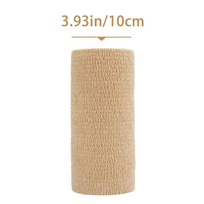 Breathable Elastic Adhesive Sports Bandage Tape – Self-Adhesive Wrap for Wrist, Ankle, Finger (1 or 10 Rolls, Beige)