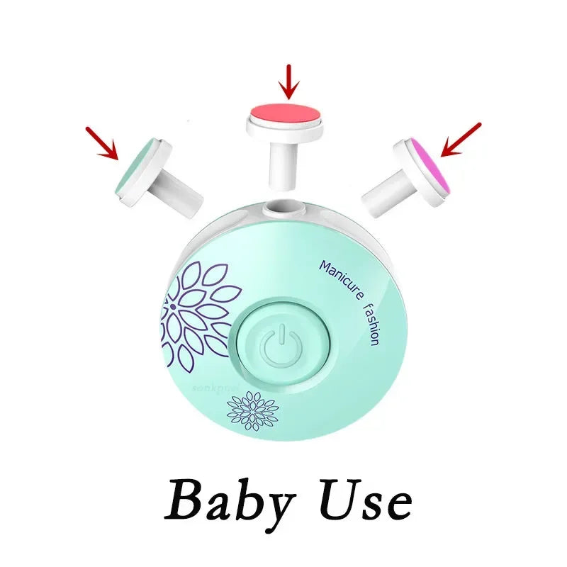 Electric Baby Nail Trimmer Infant Nail Grinder with 6 Grinding Heads - Nail Clippers & Polisher