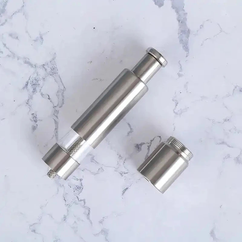 Stainless Steel Thumb-Push Spice Grinder | Manual Pepper & Salt Mill with Ceramic Burr