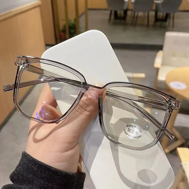 Anti-Blue Light Glasses for Women - Retro Oval Lightweight Plastic Frames with Gradient Lenses