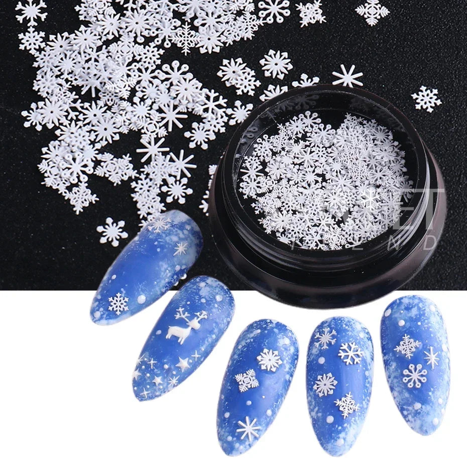 3D Christmas Snowflake Nail Charms for Festive Nail Art view 2