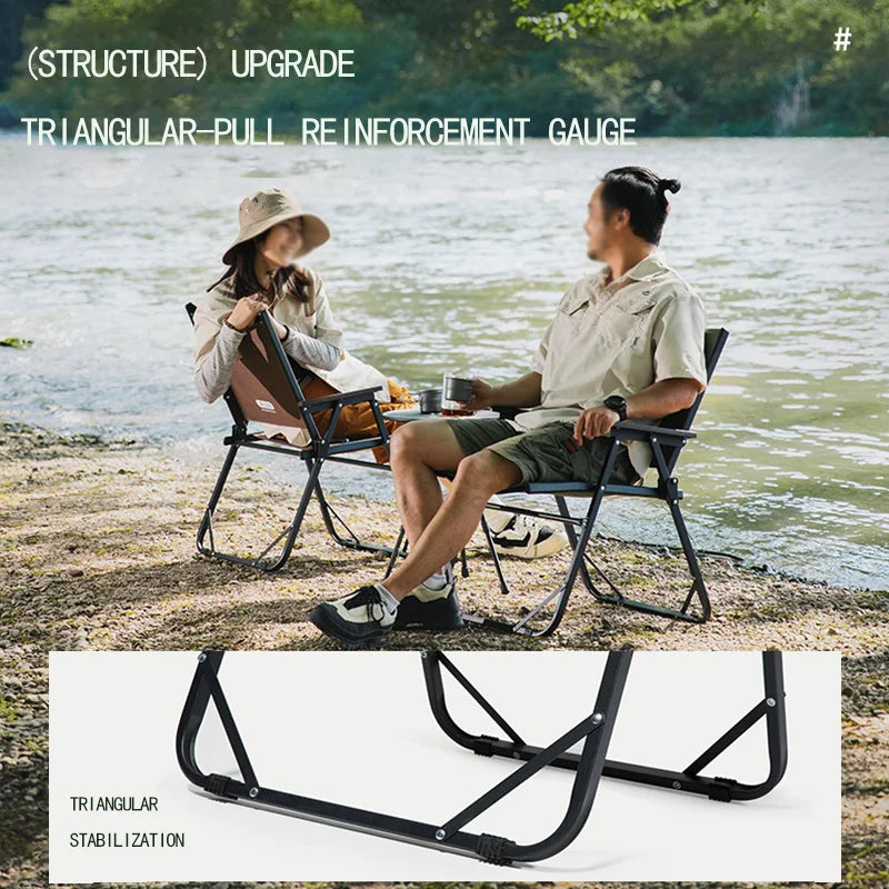 Folding Kermit-Style Camping Chair – Portable Outdoor Lounge for Beach, Picnic & Hiking