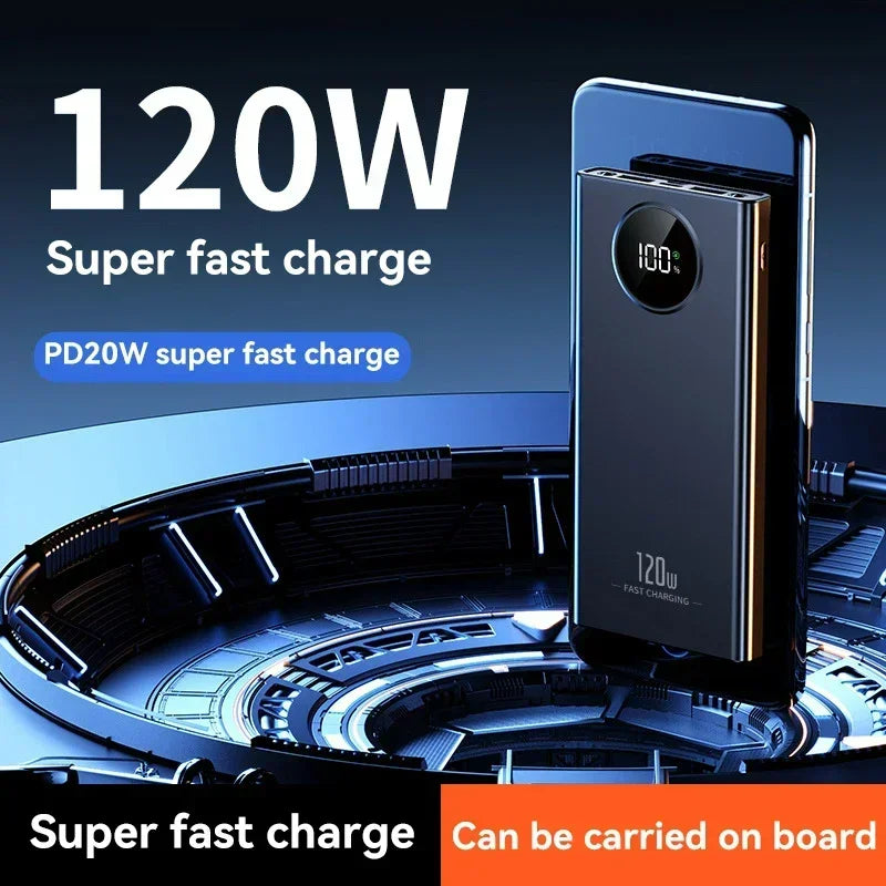 120W 80000mAh Portable Power Bank - Super-Fast USB-C External Battery Pack for Smartphones