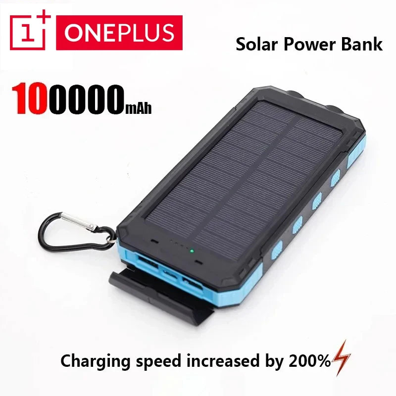 Solar Power Bank 200000mAh 120W Fast Charge Portable External Battery with Solar Panel, SOS & LED Light