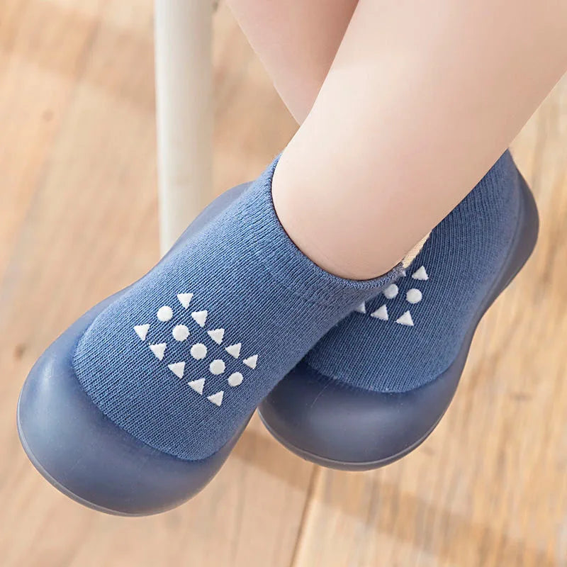 Combed Cotton Anti-Slip Breathable Soft Sole Baby First Walker Shoes Mesh Floor Socks