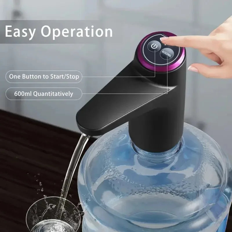 Portable 5-Gallon (≈19 L) Electric Water Dispenser Pump - USB Rechargeable Automatic Bottle Pump for Home, Office & Outdoor