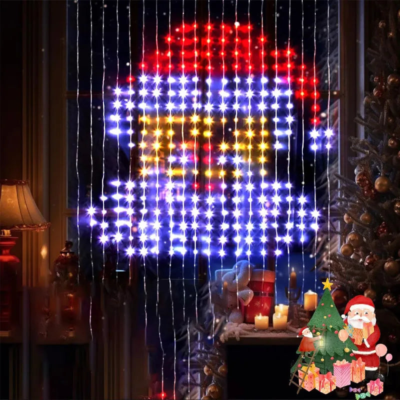 400 LED Smart Curtain Fairy Lights 2 x 2 m (6.6 x 6.6 ft) RGBIC App & Remote Control with Music Mode Window Holiday LED Decor