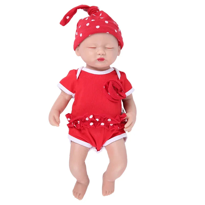 Full Silicone Reborn Baby Doll 14-15 Inch (35-38 cm) Realistic Newborn Lifelike Painted Collectible Gift