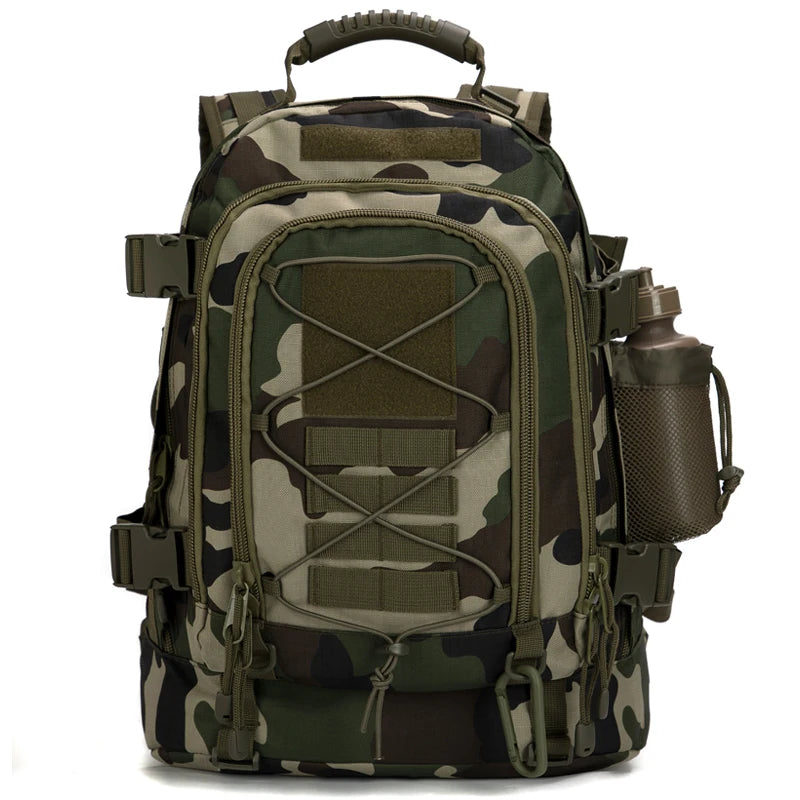 Expandable 40-65L Tactical Backpack – Military Molle Hiking & Camping Rucksack, Water-Resistant Travel Pack
