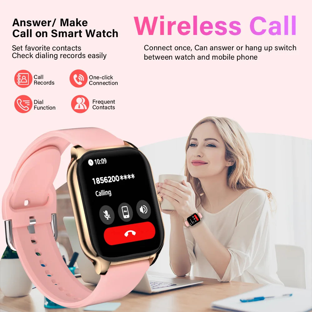 2.01-Inch HD Smart Watch for Men & Women, Bluetooth Calling Fitness Tracker — Heart Rate & SpO2 Monitor, Sleep Tracker, 19 Sports Modes, IP65