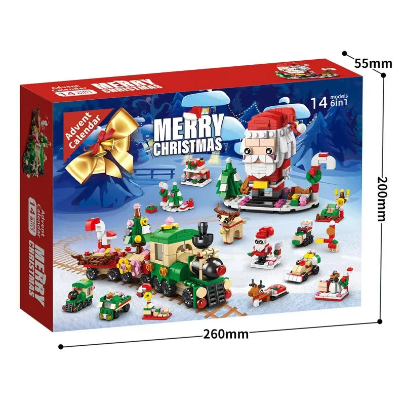 24-Day DIY Christmas Building Blocks Advent Calendar Set, Holiday Surprise Toy Box for Kids — LEGO-Compatible Creative STEM Gift
