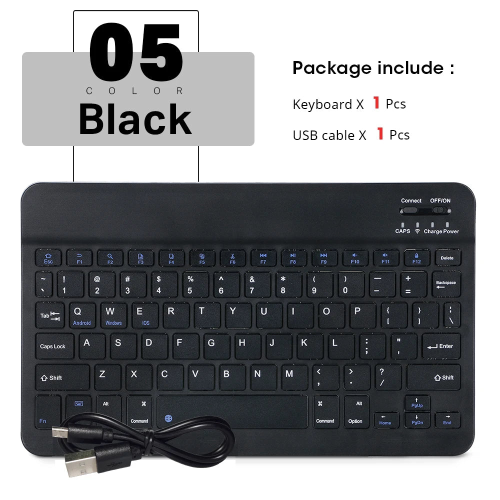 Mini Wireless Bluetooth Keyboard and Mouse — Portable Slim Rechargeable Keyboard for iPad, iPhone, Android Tablets, Samsung, Xiaomi, Mac & Windows