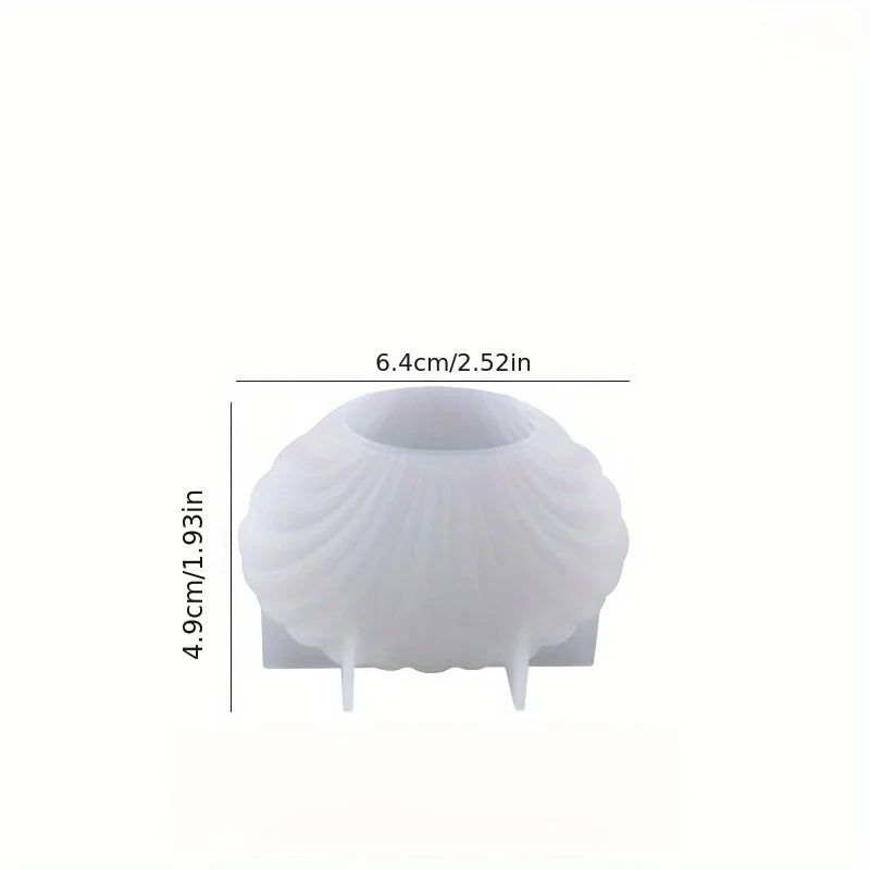 1-Pack 3D Shell Silicone Mold for Scented Candles, DIY Aromatherapy, Wax & Clay Crafts