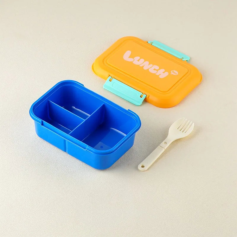 Microwave-Safe Leakproof Bento Lunch Box with Divided Compartments & Utensils — 7.1 x 4.9 x 2.7 in (18 x 12.5 x 6.8 cm)