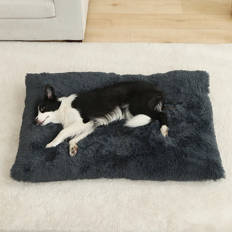 Soft Long Plush Pet Bed for Dogs & Cats – Cozy Basket Cushion Mattress for Sleeping