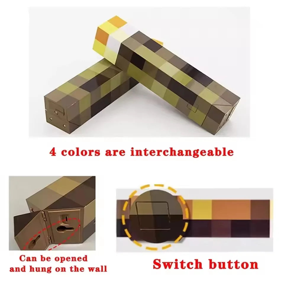 Brownstone Torch LED Night Light 4-Color USB Rechargeable Cartoon Table & Wall Lamp for Kids Bedroom
