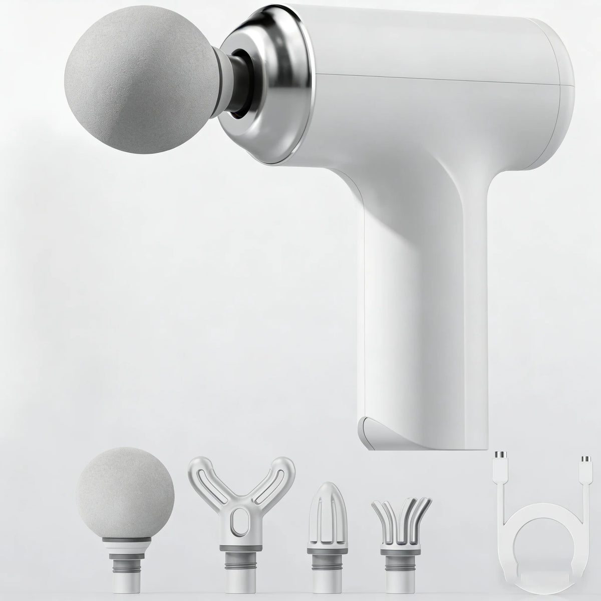 Portable Percussion Massage Gun — Full-Body Deep Tissue Massager with LED Display & 4 Interchangeable Heads