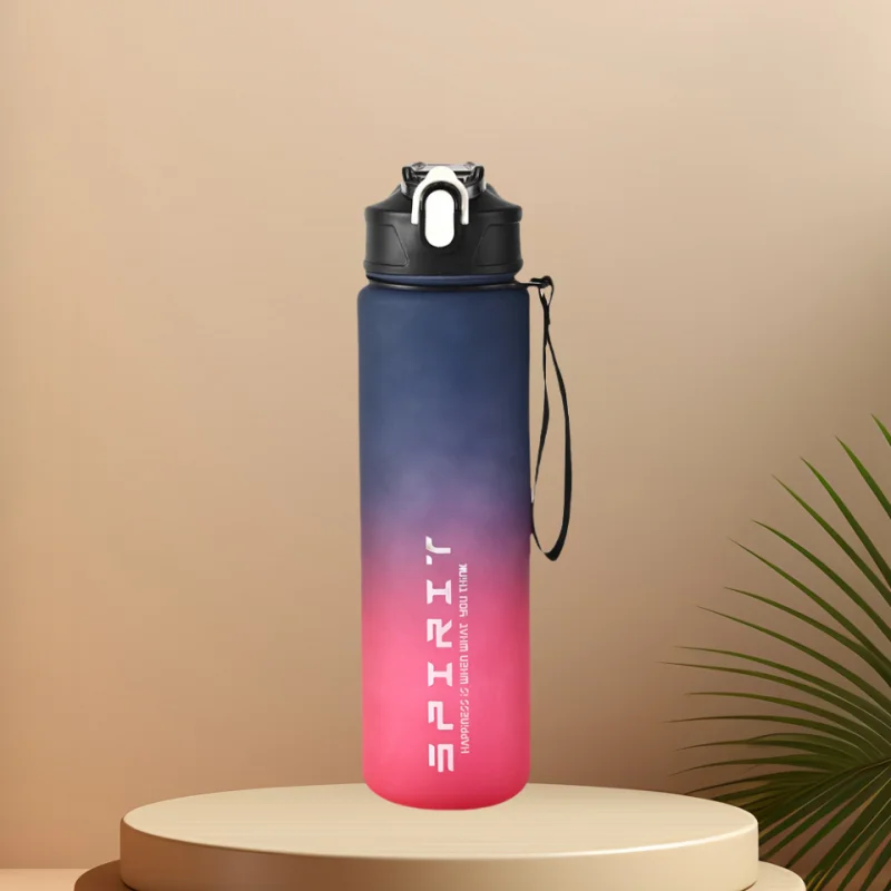 750–800ml Time-Tracking Sports Water Bottle with Straw, Leak-Proof Locking Flip Lid & Carry Strap (25–27 fl oz)