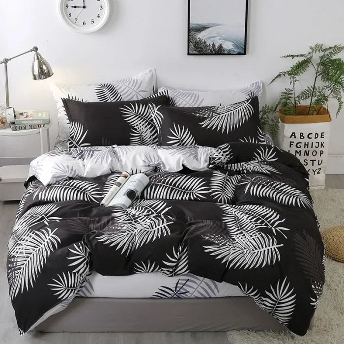 Aloe Vera Cotton 4-Piece Bedding Set – 1.5m (5 ft) Quilted Sheet & Quilt Cover, 500 TC
