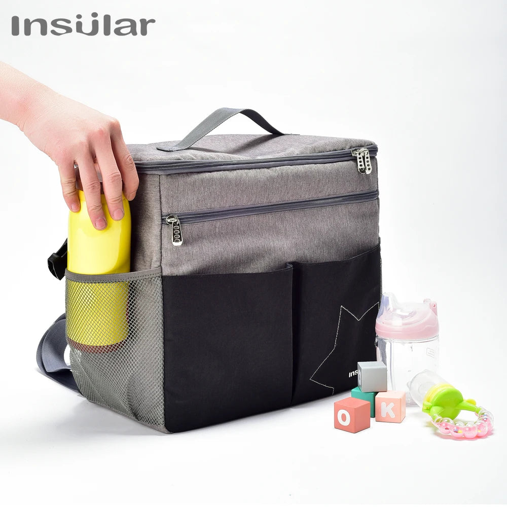 Large Capacity Mommy Diaper Backpack – Travel Nappy Bag with Anti-Loss Zipper, Maternity Nursing Baby Bag