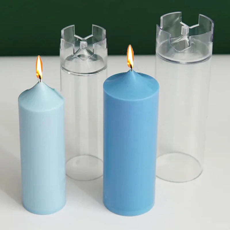3D Spire Cylinder Candle Mold - Vintage Church Head DIY Candle Making Kit (Acrylic/Plastic)