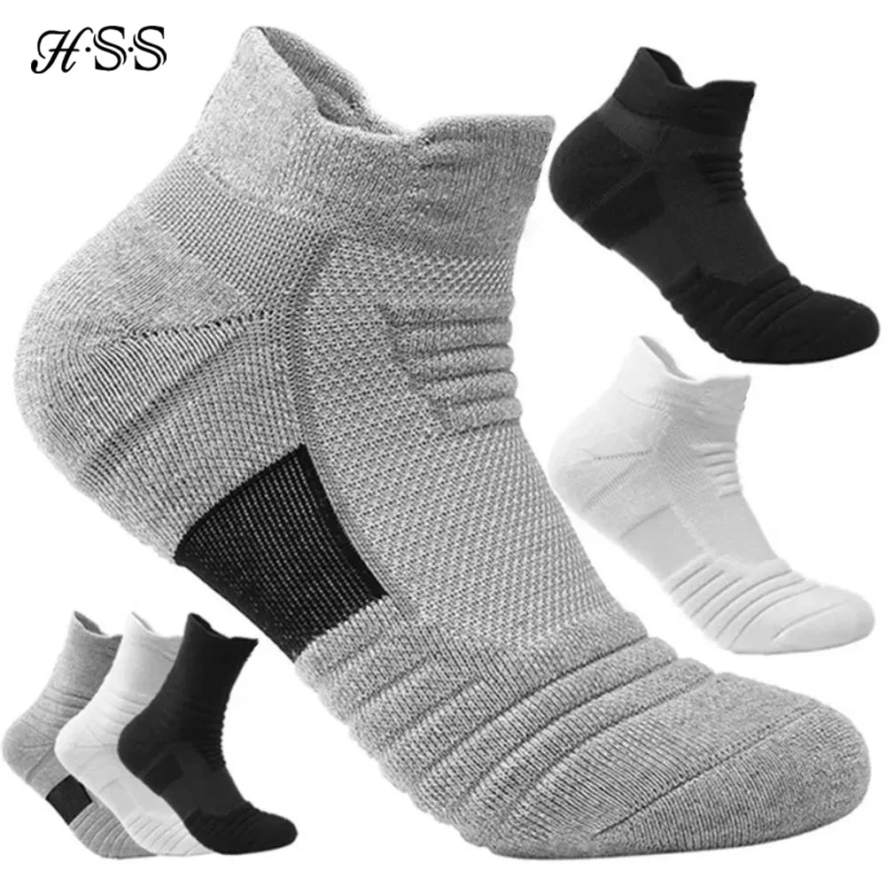 Anti-Slip Football & Basketball Socks for Men – Breathable Deodorizing Sport Socks, Ankle/Low Tube, 1 or 3 Pairs, EU 39-45