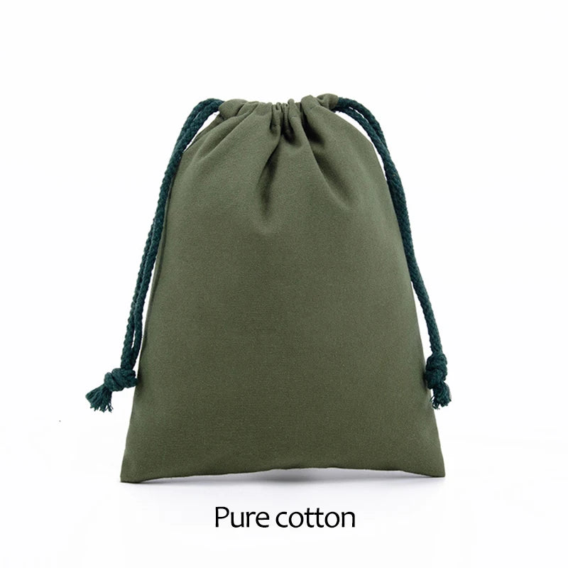 Cotton Drawstring Canvas Bags - White Reusable Gift & Storage Pouches for Candy, Jewelry, Travel and Home Organization