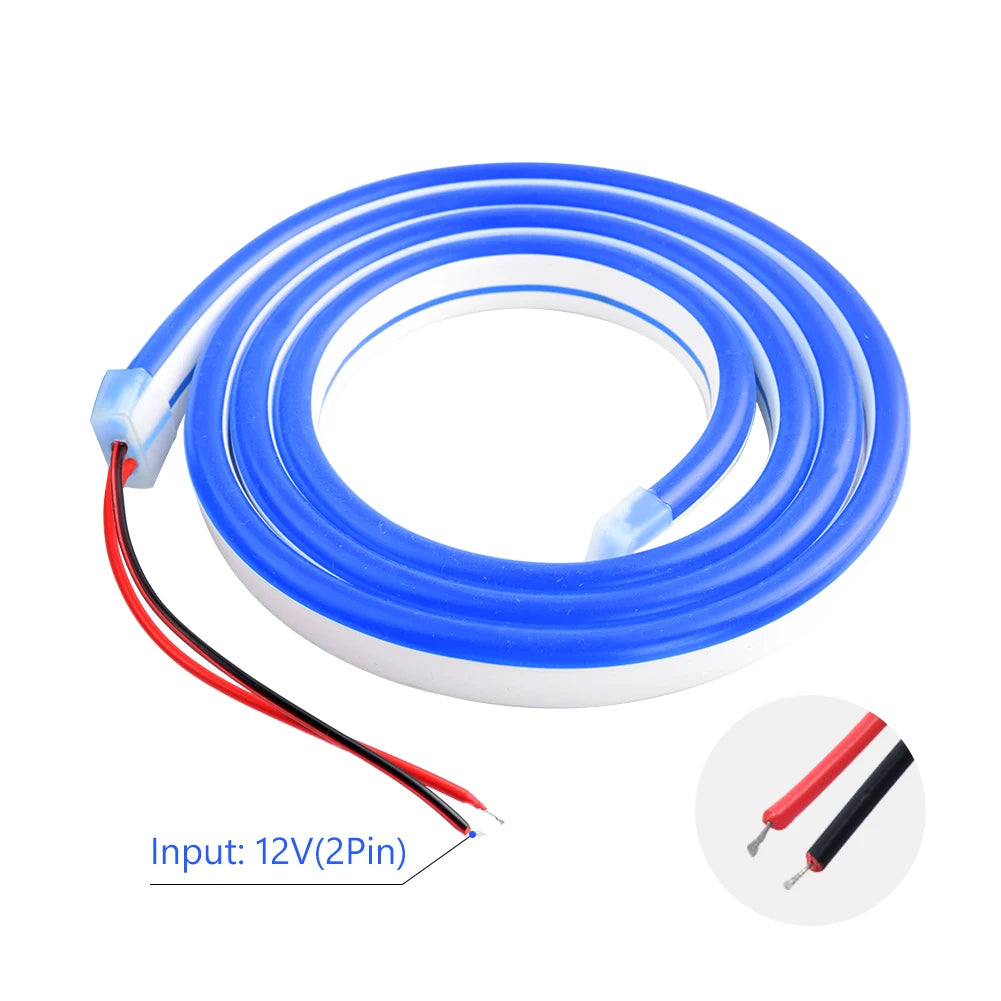 6mm LED Neon Flex Strip Waterproof Rope Light 5V/12V/24V for DIY Signs - Red Green Blue Yellow Pink White