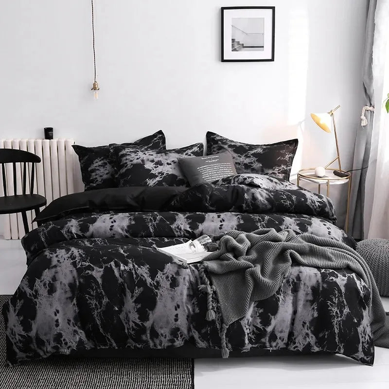 Luxury Black Duvet Cover Set with Pillowcases – Twin/Full/Queen/King (2–3 Piece Options)