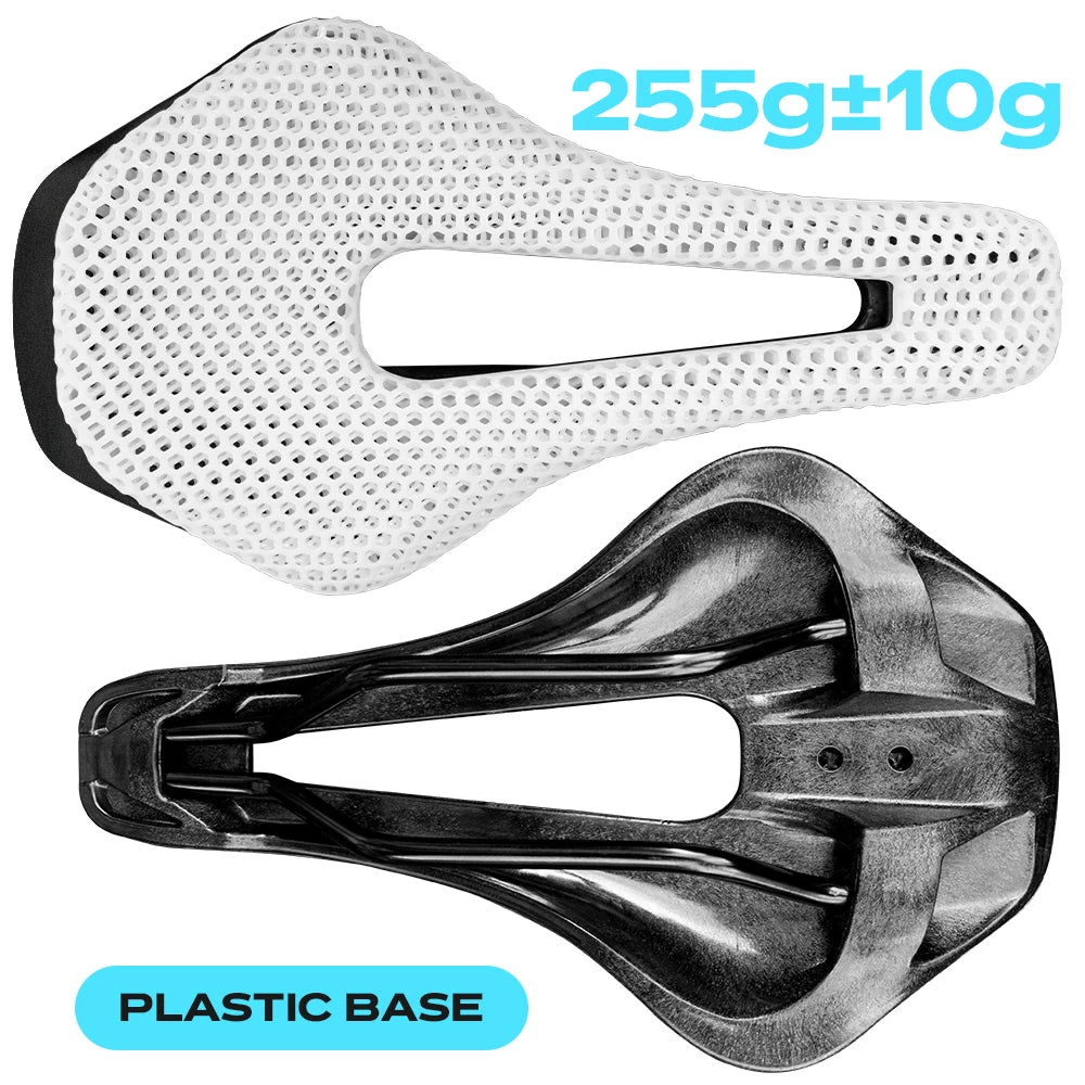 Full Carbon 3D-Printed Bike Saddle – Ultralight Breathable Honeycomb Road & MTB Seat