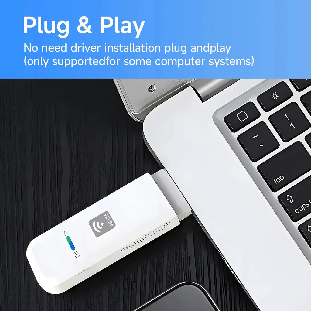 Portable 4G LTE USB Dongle Mobile WiFi Hotspot – SIM Card Plug & Play, 150Mbps 2.4GHz, Works in Europe, Korea & Russia