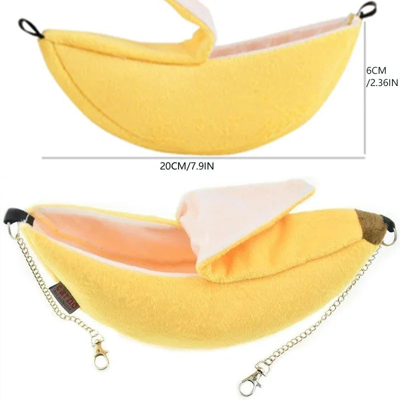 Banana Hammock Pet Bed Fleece Nest for Hamsters, Sugar Gliders, Mice & Small Birds 20 x 6.5 cm (7.9 x 2.6 in)