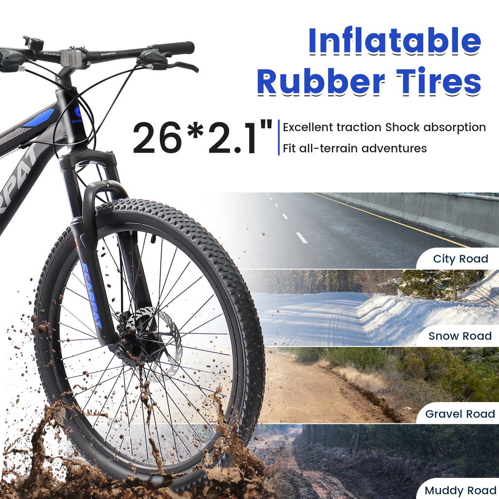 Dual Full-Suspension Mountain Bike 24/26/27.5-Inch (61/66/69.9 cm) 21-Speed Disc Brakes Unisex