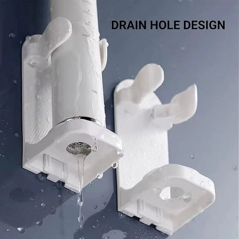 No-Drill Wall-Mounted Adhesive Toothbrush Holder – Space-Saving Toothbrush Organizer with Drain, Fits Electric Toothbrushes