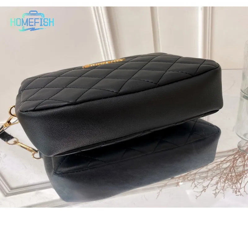 Tassel Embroidered Small Saddle Messenger Camera Crossbody Bag with Chain Strap for Women