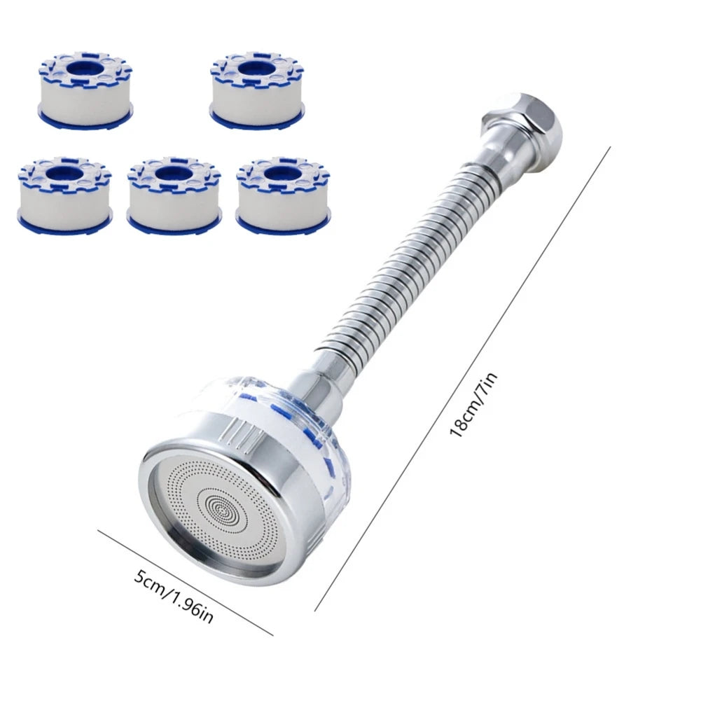 360° Rotating Faucet Water Filter Aerator Extender – Pressurized Kitchen & Bathroom Tap Purifier, Splash-Proof
