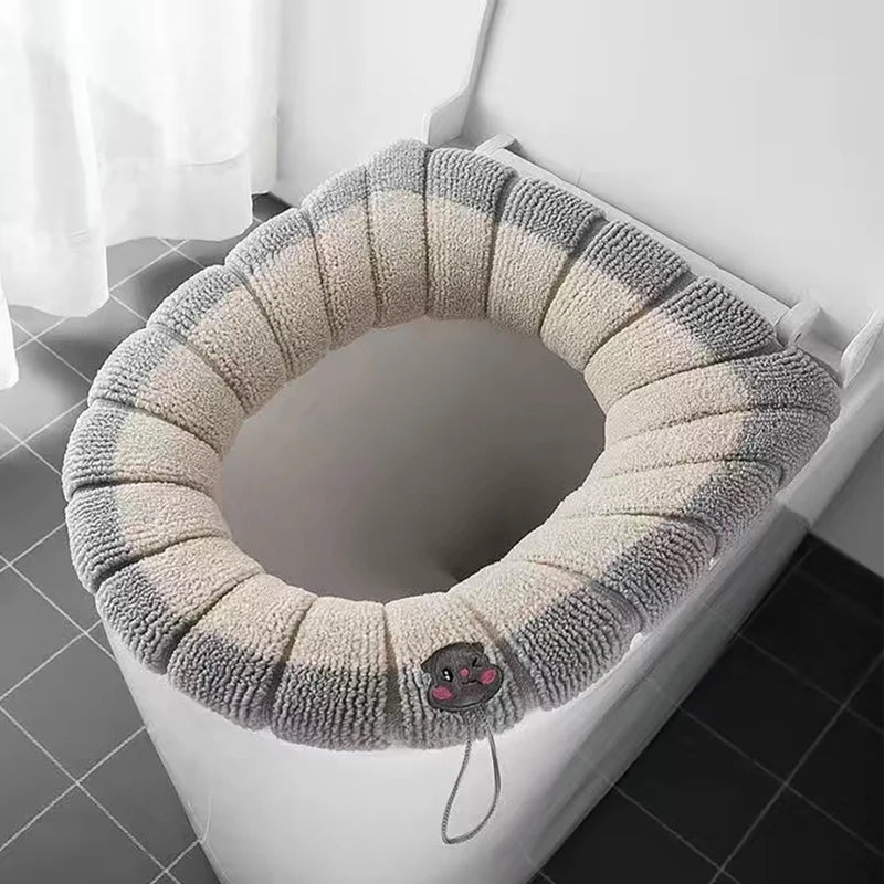 Universal Pumpkin Toilet Seat Cover – Soft Warm Closestool Mat, 30 cm (11.8 in) Toilet Lid Cushion