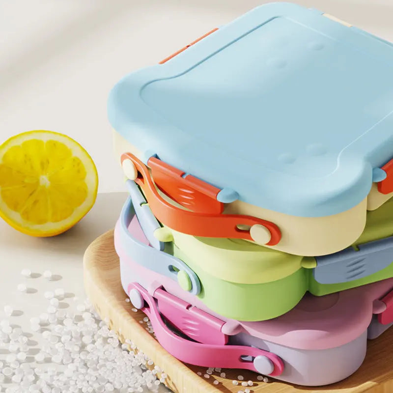 Bento Lunch Box Set • Leakproof BPA-Free Meal Container with Spice Cup & Utensils, Portable Handle for School Travel & BBQ