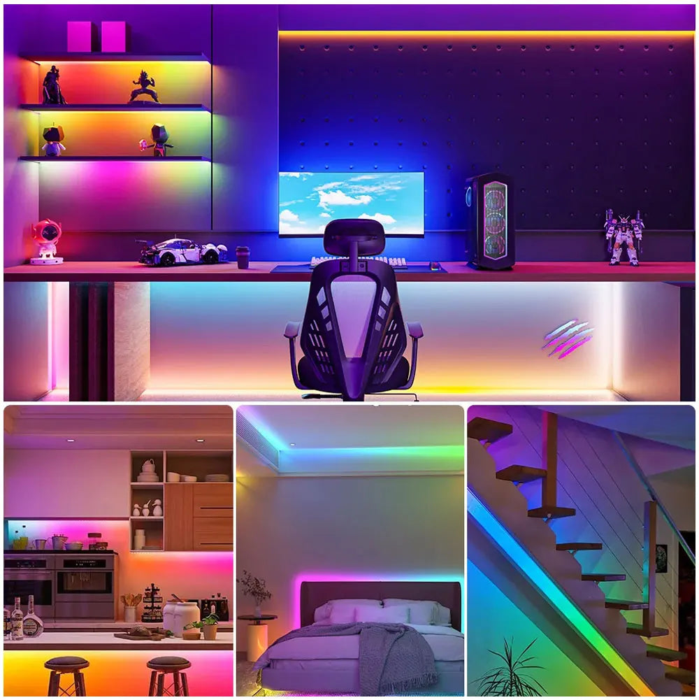 Addressable RGB LED Strip Lights WS2811 WS2812 WS2813 WS2815 Programmable DC 5V/12V Color-Changing