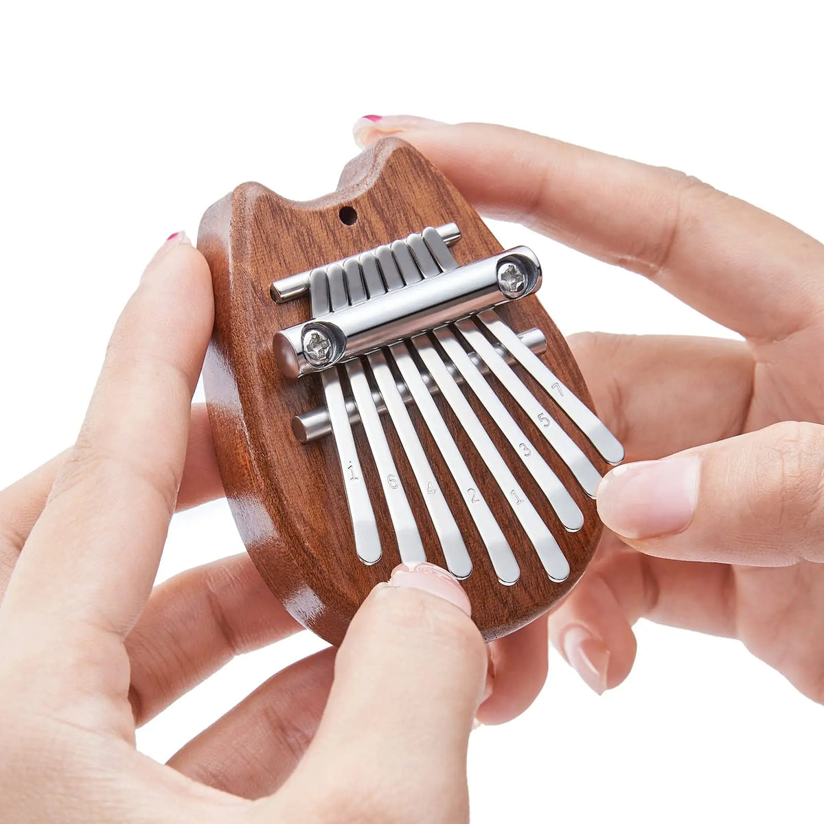 Mini 8-Key Kalimba Thumb Piano Waterdrop Design Portable with Lanyard Kids Gift