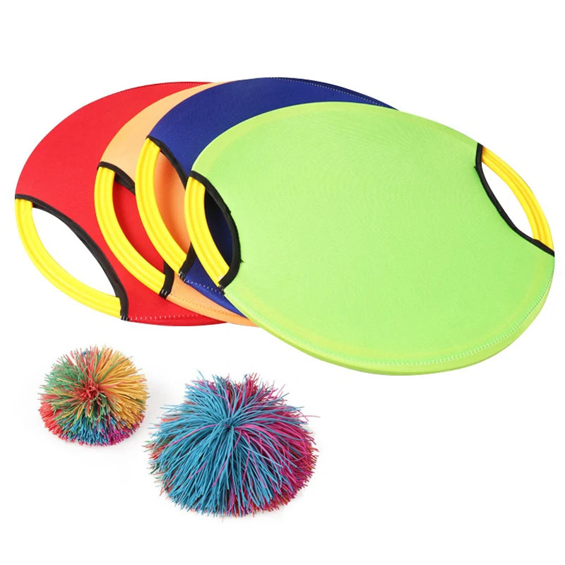 Bouncy Paddle Toss & Catch Game – Paddle Ball Set 35 x 35 cm (13.8 x 13.8 in) for Kids & Family, Beach Backyard Party Favors
