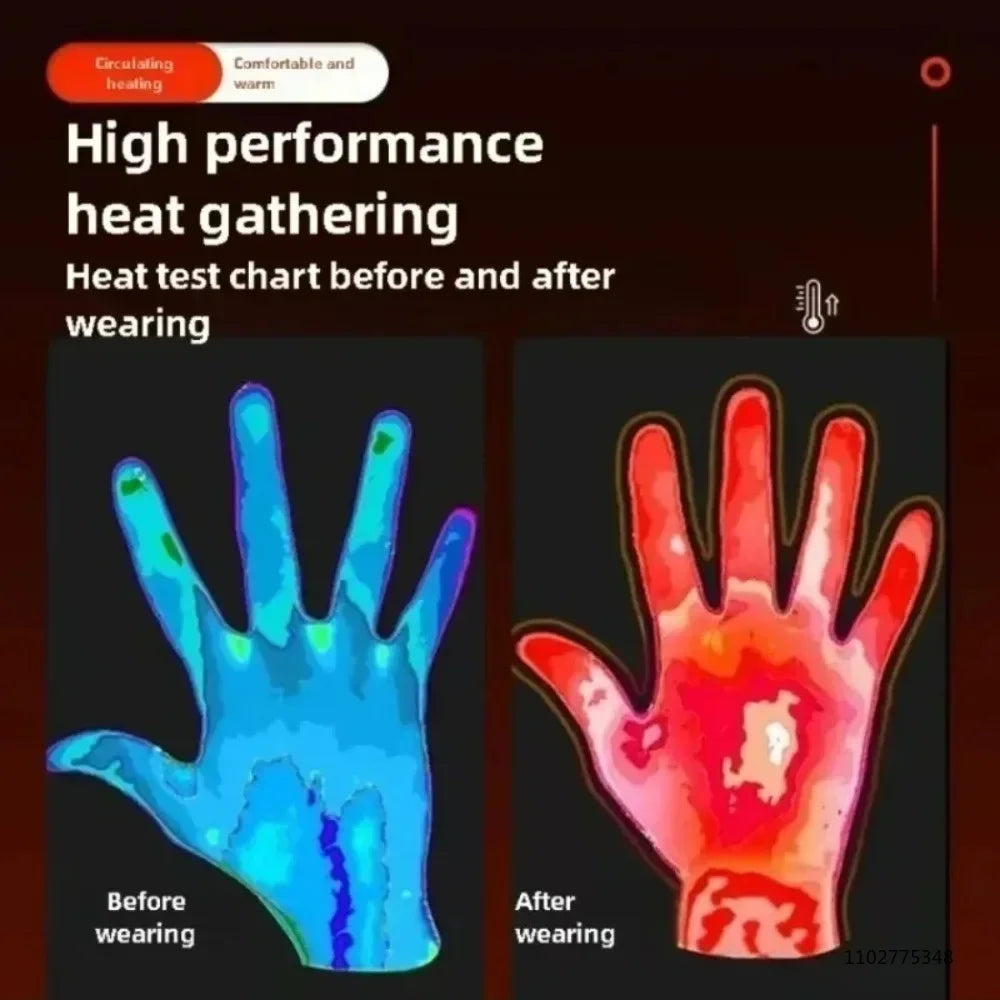 Rechargeable Heated Winter Gloves for Men & Women - Touchscreen Thermal Gloves with 3 Heat Levels, 6000mAh Anti-Slip Palm for Skiing Motorcycle Hiking
