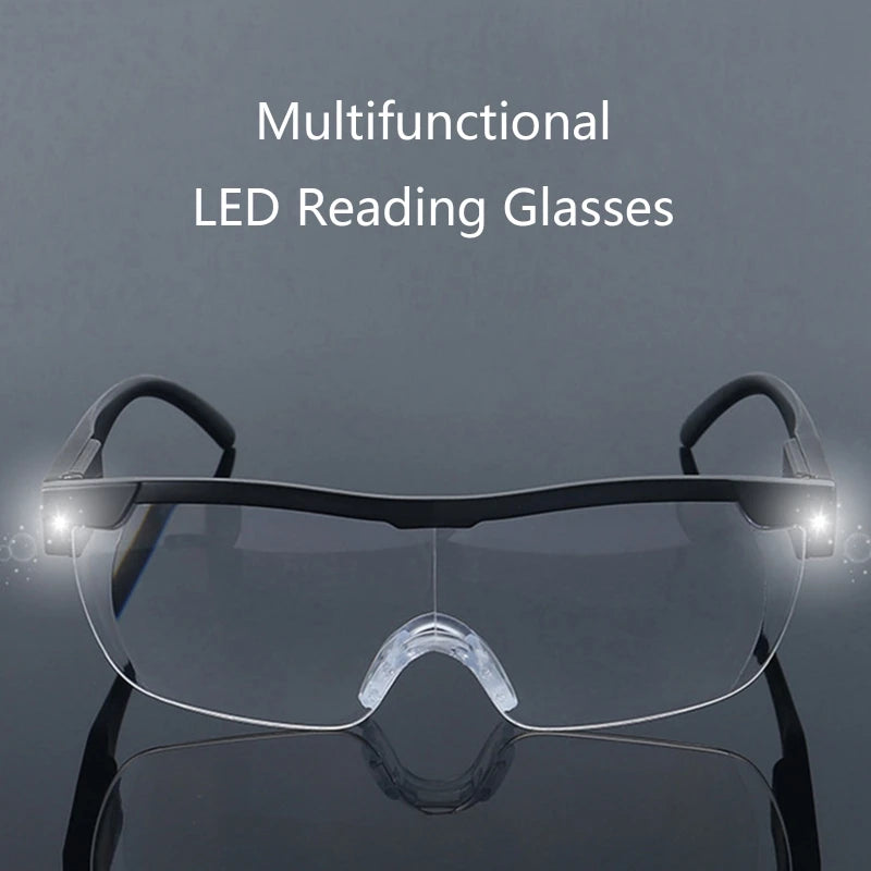 Women's LED Hands-Free Reading Magnifier Glasses 2.5X - Fashion Nighttime Reader with 2 LEDs