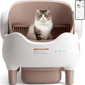 Self-Cleaning Cat Litter Box with App Control — Open-Top Auto Litter Box, 10L Odor-Free Waste Bin, Whisper-Quiet Smart Litter Box for Multi-Cat Homes