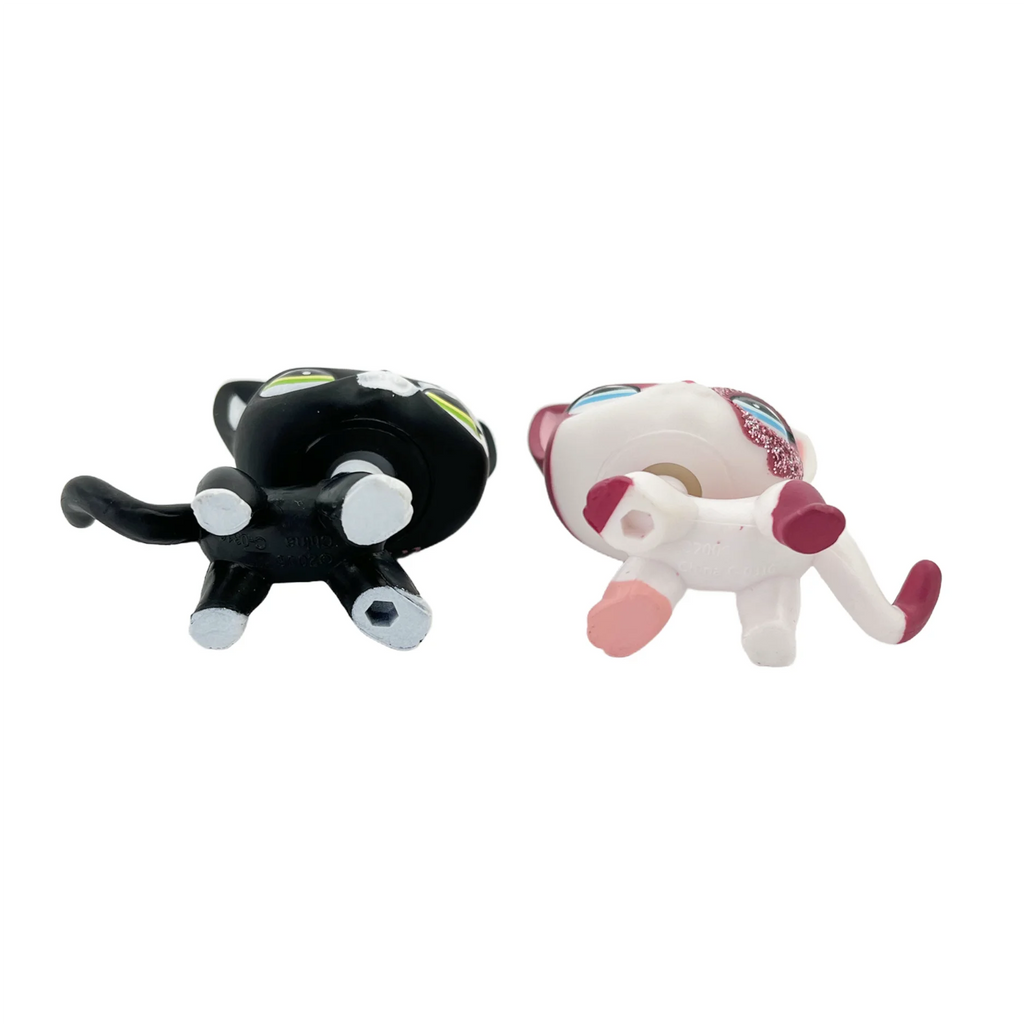 2-Pack Mini Pet Figurines — Cute Dog & Cat PVC Bobble Head Collectibles, 1.5–2 in (4.8–5.5 cm)